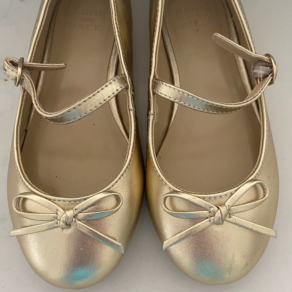 Janie & Jack Girls Gold Dress Shoes - size 13